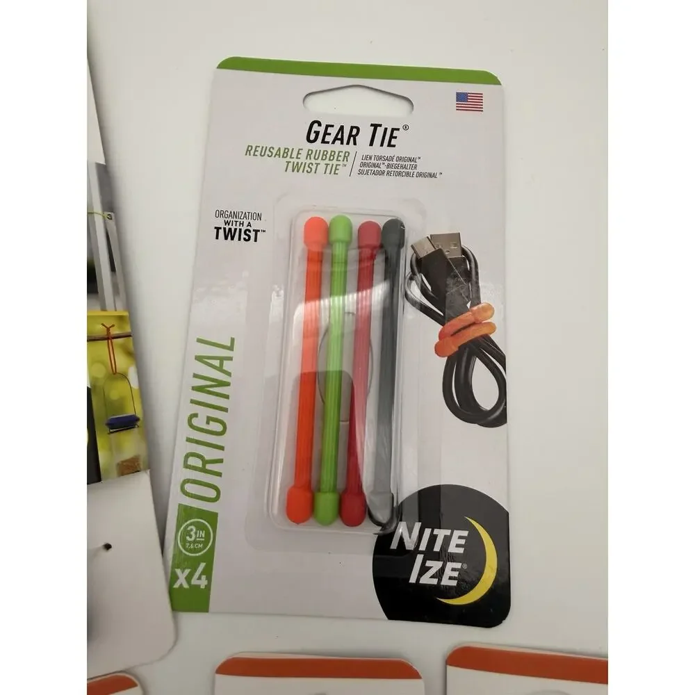 Nite Ize Gear Tie & Carabiner Lot S-Biner SlideLock 10pc NIP
